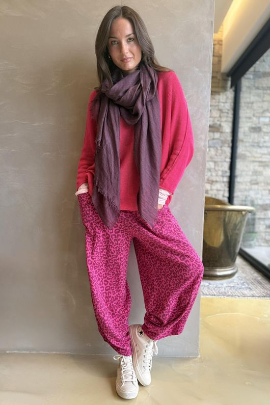 Conrad Slouch Cotton Knit Hot Pink